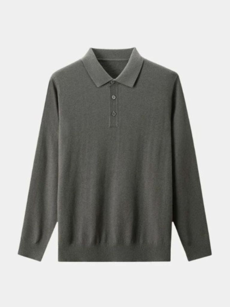 Adrian™ | Uldpolo med Knapper