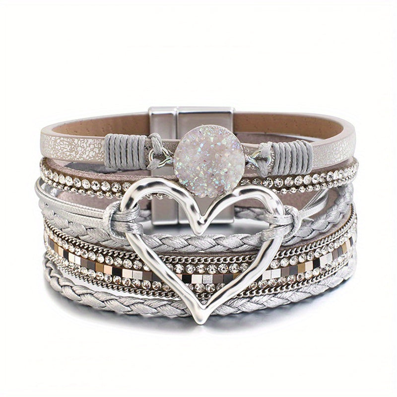Boho Multilags Læderarmbånd
