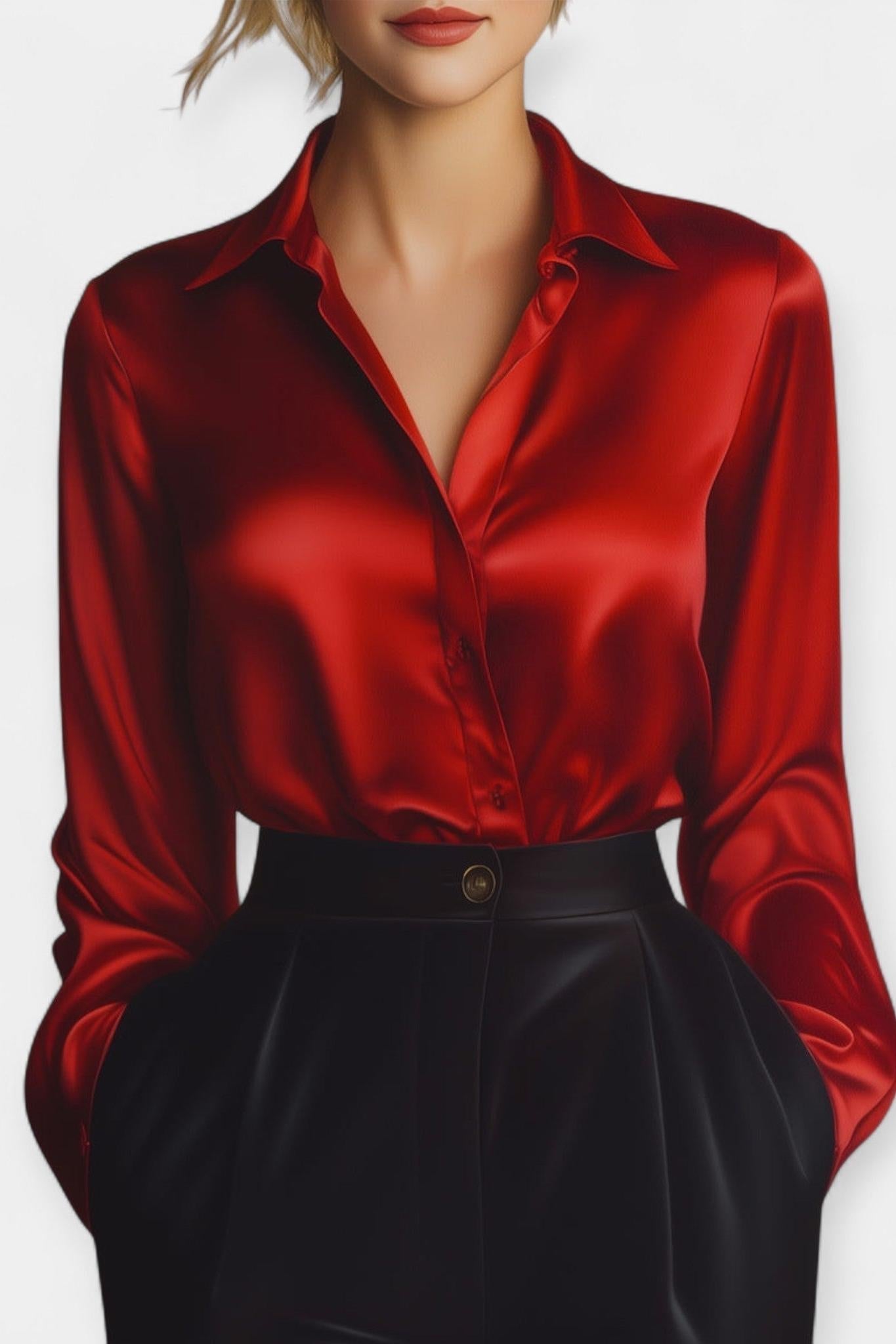 Ellen | Satin skjorte